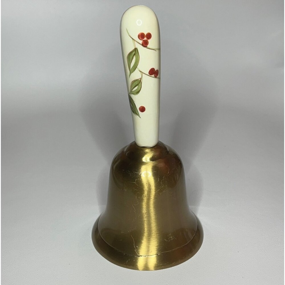 Brass Bell with Porcelain Handle Beautiful Sounding Ring